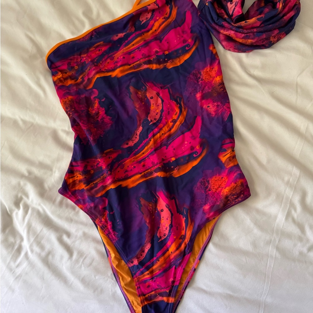 Vibrant One-Shoulder Swimsuit